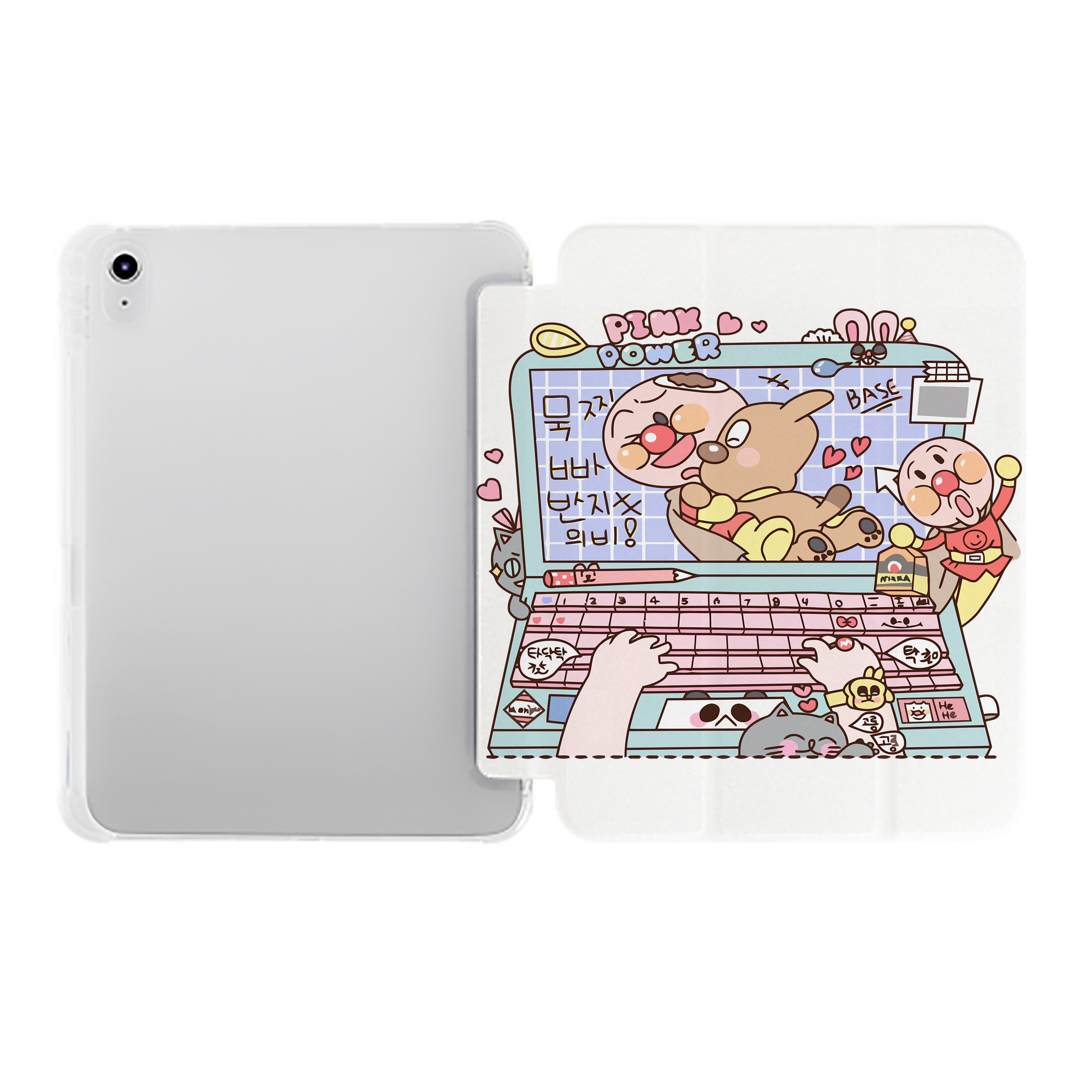 （画像用） アンパンマン Anpanman IPad ケース ペン収納付き 三つ折りスタンド PUレザー×シリコン 対応機種9.5/10.5/10.9インチ